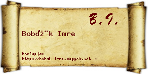 Bobák Imre névjegykártya